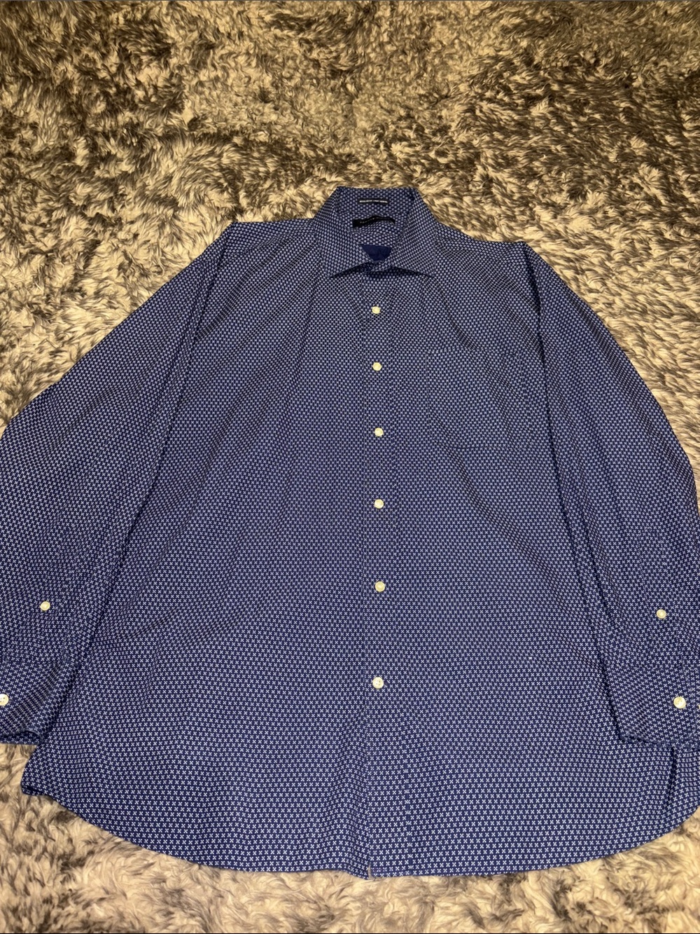 Tommy Hilfiger Navy Blue Microdot Dress Shirt